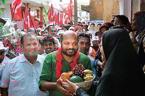 The reception accorded to LDF candidate P Rajeev at Fort Kochi on Sunday