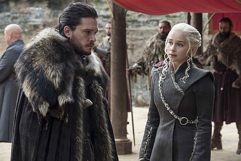 Kitt Harrington as Jon Snow and Emilia Clarke as Daenerys Targaryen in HBO's Game of Thrones. (Photo | HBO)