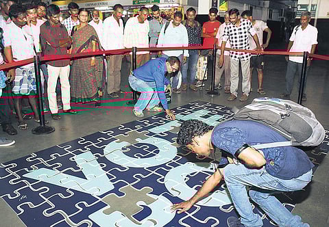 Several passersby also took part in the event Debadatta Mallick