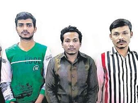 The three Rohingya men who were apprehended by Hyderabad police on Wednesday | Express