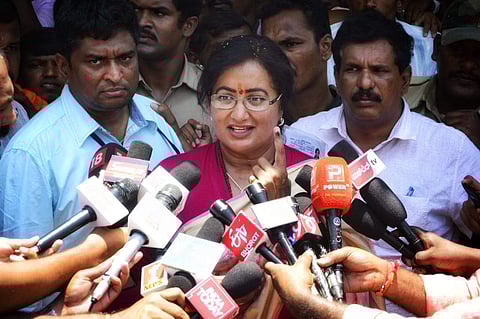 Independent candidate from Mandya Sumalatha Ambareesh. | Express Photo Services