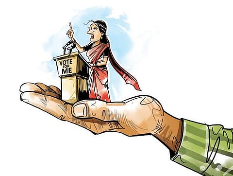 Sarees a safe bet for women politicos?