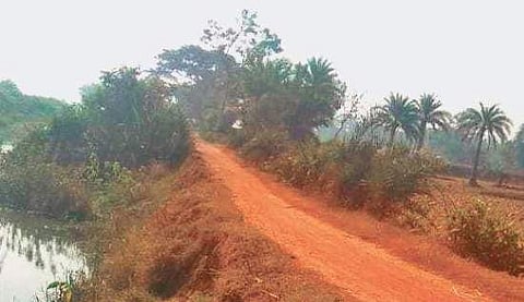The 3 km stretch of road leading to the village has turned into a death trap after floods.