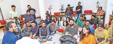 The music session underway