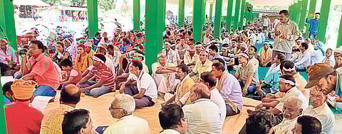 Farmers at a meeting in Krushak Bazar area of Jagatsinghpur