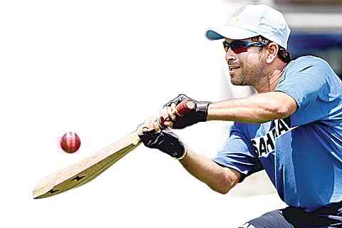 Sachin Tendulkar during a practise session. (File | AFP)