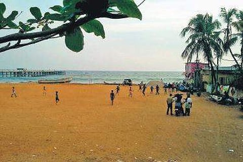The diminshing football ground at Valiyathura
