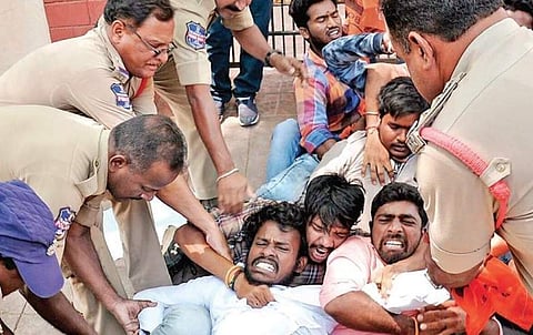 Protests over ‘faulty Intermediate exam results’ continue