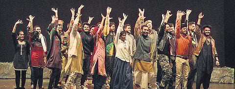 A scene from Romi Julie Bina Yo Yat Ke (above) and Waiting for Godot (right) directed by Mohit Tripathi.