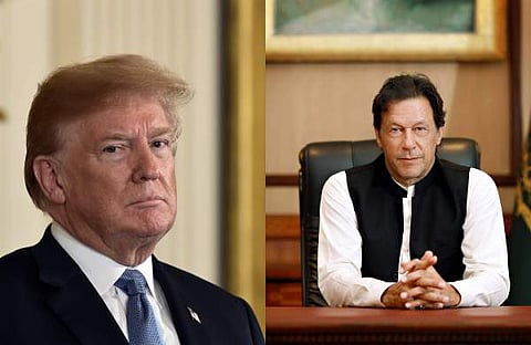 US president Donald Trump(L) and Pakistan PM Imran Khan (Photo| AP and Facebook)
