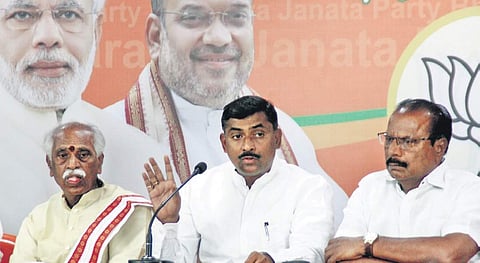 BJP General Secretary P Muralidhar Rao speaks to the press in Hyderabad on Sunday | S Senbagapandiyan