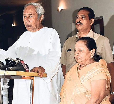 Chief Minister Naveen Patnaik with Sabitri Agarwalla at Naveen Niwas in Bhubaneswar on Monday | Irfana