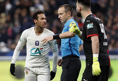 The blow continued a bad-tempered end to the evening for PSG | AP