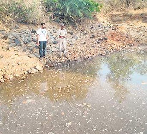 The pond dug by residents for animals at Turahalli forests | Expresss