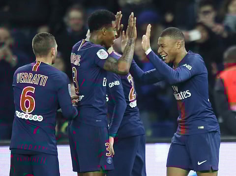 PSG players celebrate a goal. (File Photo | AP)