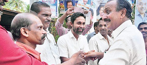 UDF Kozhikode Lok Sabha candidate MK Raghavan during his campaign at Ambalamukku at Punnasseri in Kozhikode | Manu R Mavelil