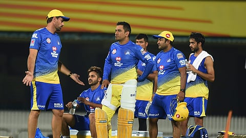 CSK head coach Stephen Fleming gives instructions to players during a practice session | PTI