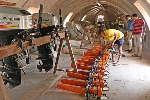 Preparation to handle cyclone 'Fan' under progress at Odisha Fire Disaster Response Academy in Bhubaneswar on Tuesday | Irfana