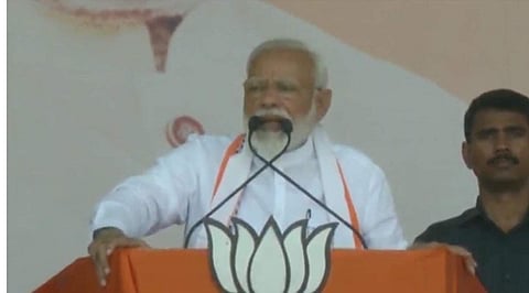 PM Modi addressing a rally at Ayodhya. (Photo: Twitter/@BJP4India)