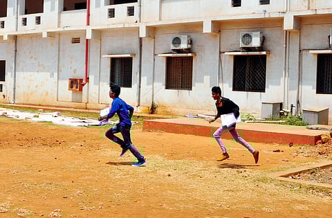 Candidates appearing for POLYCET examination at Bullayya college exam centre on Tuesday | G Satyanarayana