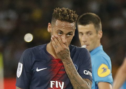 PSG's Neymar reacts during a League One soccer match between Paris Saint-Germain and Caen at Parc des Princes stadium in Paris. (File | AP)