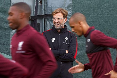 Liverpool manager Jurgen Klopp during a training session at Melwood Training Ground in Liverpool (File Photo | AP)