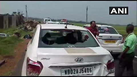 The former cop's convoy was attacked and the vehicles were vandalised. (Photo| ANI)