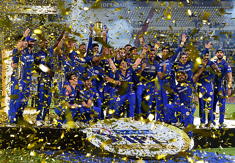 Mumbai Indians defeated the defending champions CSK by one run in the IPL final in Hyderabad on Sunday to secure their fourth IPL title, the most number of titles than any other franchise. (Photo | PTI)