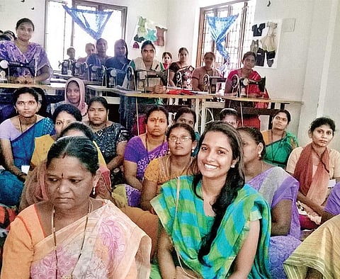 Fabric Monde is a startup launched in 2017 by Jyothirmayi D (foreground, right)