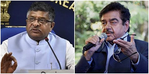 L-R: BJP leaders Ravi Shankar Prasad and Congress' Shatrughan Sinha. (Photos | File)