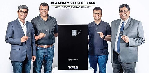Top Ola, SBI and VIsa executives launch the Ola Money SBI Credit Card | Express