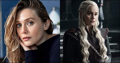 Elisabeth Olsen (L), Emilia Clarke as Daenerys Targaryen (R) (Photo | Twitter)