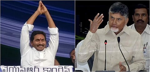 YSRC supremo Jagan Mohan Reddy and Andhra Pradesh CM Chandrababu Naidu (R) (File photo | EPS)