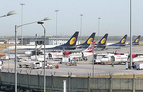 Aircraft lined up on the tarmac of Indira Gandhi airport in New Delhi, currently the only international airport in the National Capital Region. (Photo | Shekhar Yadav, EPS)