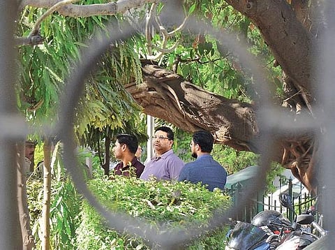 AugustaWestland accused Sushen Mohan Gupta outside Patiala House Courts. (File Photo | EPS)