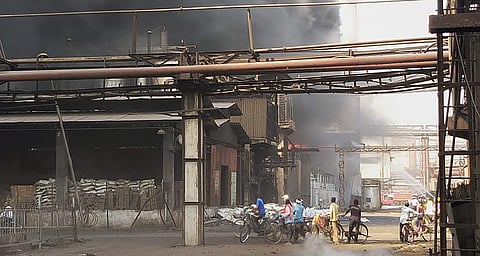 A fire was reported at the Tar Distillation Unit of SAIL's Bhilai Steel Plant at 8.30 am. (Photo | PTI)