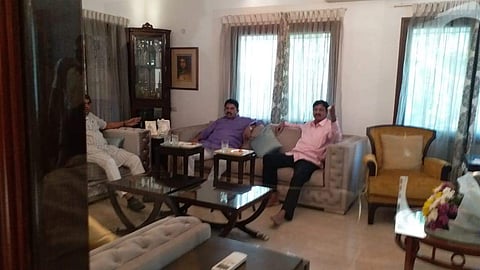 both Jarkiholi and Sudhakar insisted that theirs was only a courtesy visit to SM Krishna. | Express Photo Services