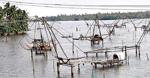 Chinese fishing nets at Kumbalangi arun angela