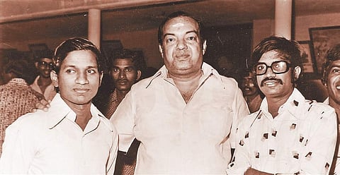 (From left) Ilaiyaraaja, Kannadasan and Gangai Amaran. (Photo | File/ EPS)