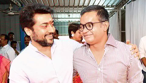Actor Suriya and director Selvaraghavan on the sets of 'NGK.
