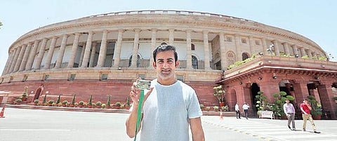 East Delhi MP Gautam Gambhir at Parliament House on Tuesday | Shekhar yadav