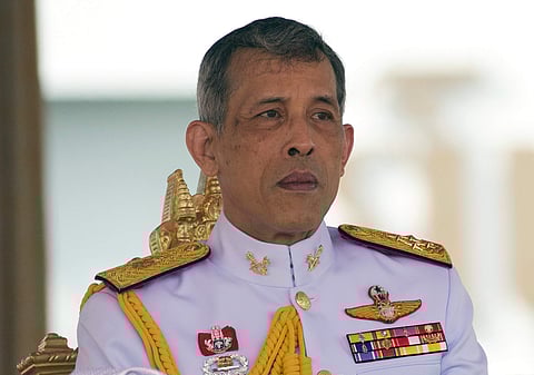 Thailand's King Maha Vajiralongkorn addresses the audience at the royal ploughing ceremony in Bangkok (File Photo |AP)