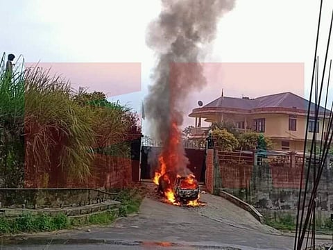 Miscreant sets ablaze car, kills dog outside Arunachal MP’s residence