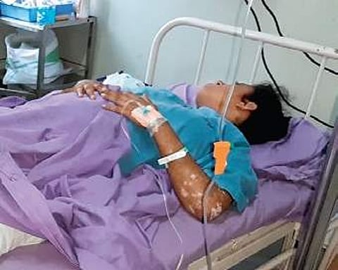 Shaheen Taj, the bride-to-be, had to amputate her left leg after she fell into an unattended pit. (Photo | EPS)