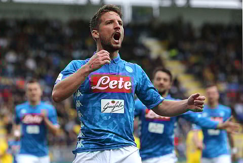 Dries Mertens on Sunday overtook club legend Diego Maradona in Napoli's all-time Serie A scorers list (Photos | AP)