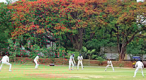 A club match being played at the RSI Ground in the city. This ground, formerly called the European Gymkhana, was one of the first venues to host cricket matches in the state | Shriram BN