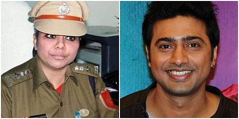 (L-R): Former police officer and BJP candidate Bharati Ghosh and actor and TMC candidate Deepak Adhikary are pitted against each other in West Bengal's Ghatal. (Photos | Facebook)