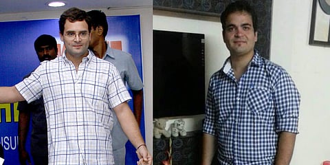 Digitally altered archived pictures of Rahul Gandhi and Prashant Sethi. (Photo | EPS, Facebook)
