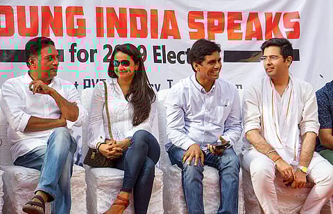 Actor-turned-politician Prakash Raj and actress Gul Panag campaign for AAP's South Delhi Lok Sabha seat candidate Raghav Chadha in New Delhi | PTI