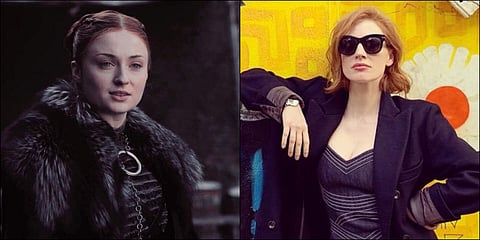 GOT character Sansa Stark and Jessica Chastain (Photo | Twitter)